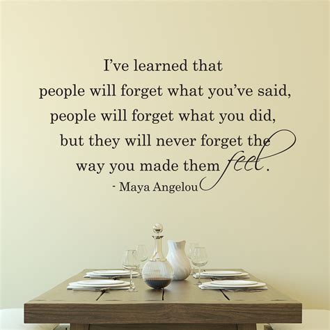 People Will Never Forget The Way You Made Them Feel Wall Quotes™ Decal ...