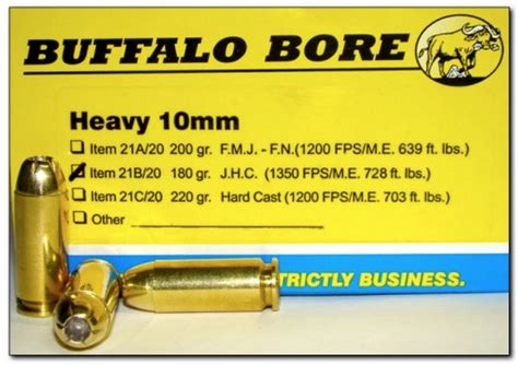 Buffalo Bore Heavy 10mm 180 Gr Jhp Ammunition 20 Rounds Limitless America