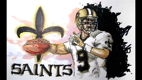 Nfl Football Series New Orleans Saints Time Lapse Drawing Youtube