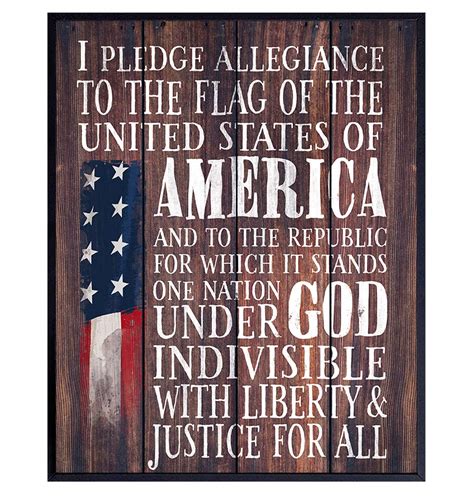Pledge Of Allegiance Flag Patriotic Decor T For American Us Military Veterans