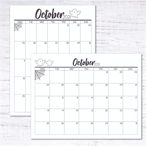 Free Printable October 2021 Calendar — Krafty Planner