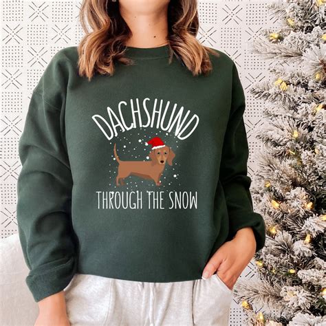 Dachshund Through The Snow Unisex Christmas Sweater Sweatshirt Jumper