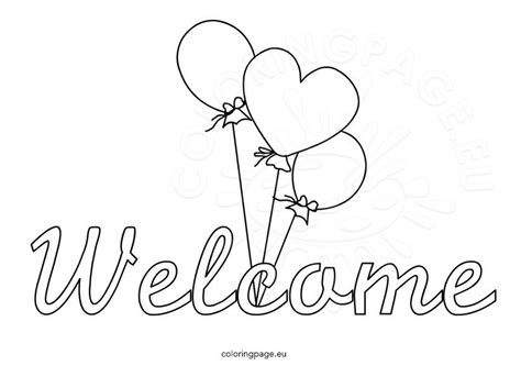 Welcome Sign Coloring Page Coloring Pages