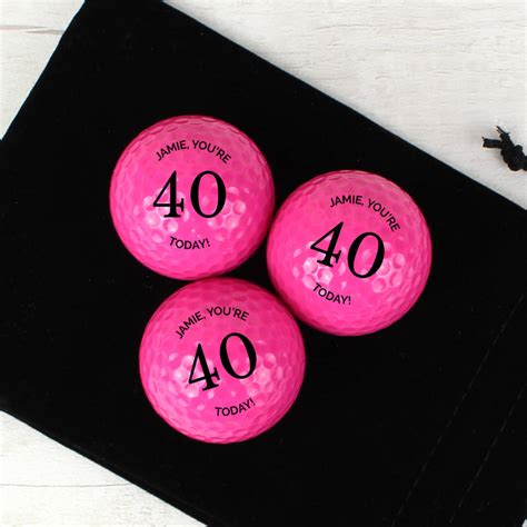 A Set Of Three Pink Birthday Personalised Golf Balls By The Letteroom