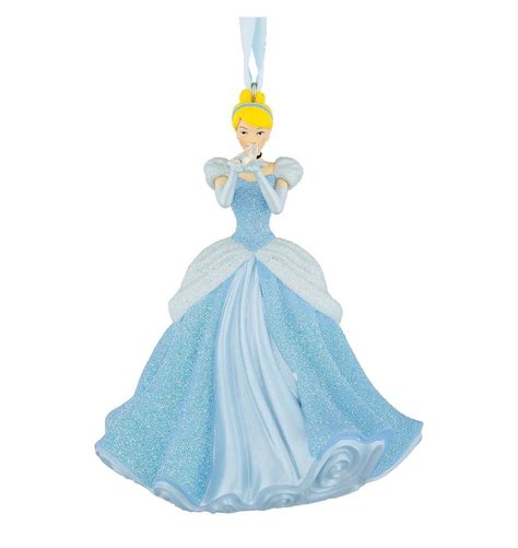 Disney Parks Cinderella With Slipper 3d Glitter Christmas Ornament New
