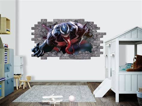 Wall Decal Venom Spiderman Smashed Wall Decor Marvel Etsy