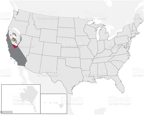 ilustración de mapa de ubicación del estado de california en el mapa estados unidos 3d estado