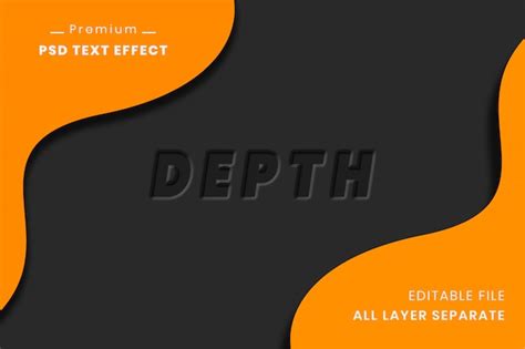 Depth 3d Text Effect Over Black Background Psd File Premium Download