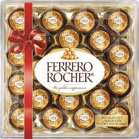 Ferrero Rocher Fine Hazelnut Diamond Shaped Chocolates 24 Count