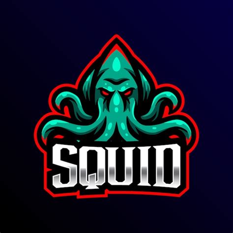 Squid Mascot Logo Esport Gaming Illustraition Premium Vector