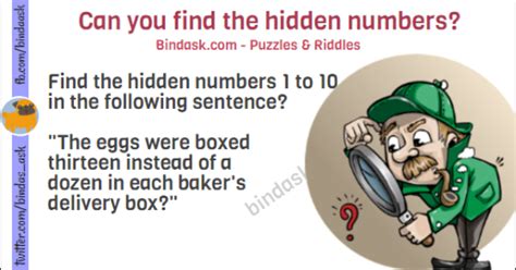 Can You Find The Hidden Numbers Puzzles And Riddles