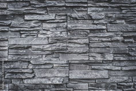 Natural Stone Wall Background Grey Granite Stone Texture Stock Photo
