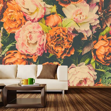 Wall Murals From Wallsneedlove Lifestyle Vintage Flowers Pink