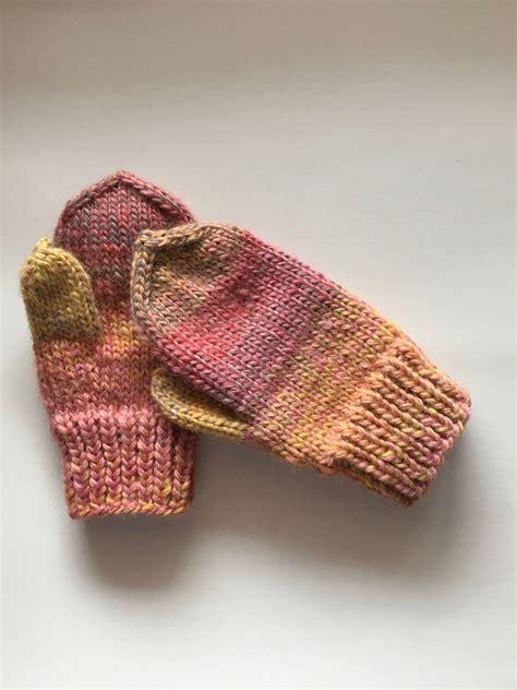 Hand Knitted Wool Mittens With Thumb For 2 Years Old Ready To Etsy