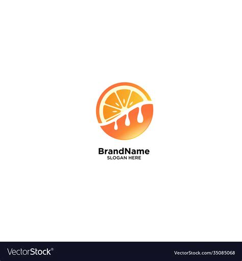 Orange Fruit Logo With Leaf Royalty Free Vector Image