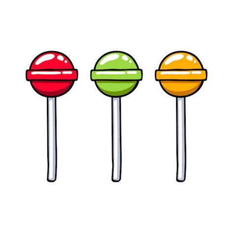 Premium Vector Set Of Colorful Round Colorful Sweet Lollipop Candies