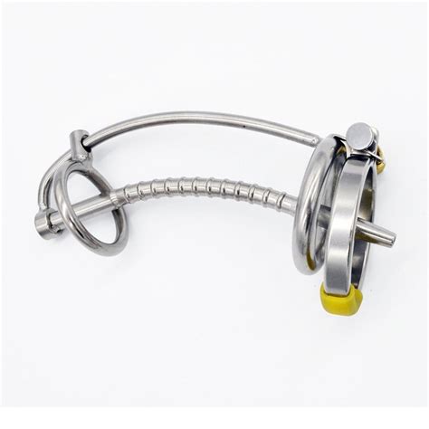Stainless Steel Male Chastity Cage With Urethral Device Free Shipping