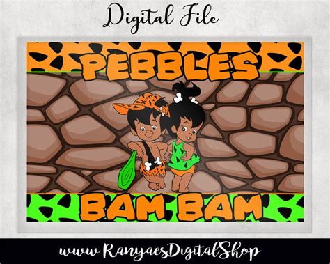 Inspired African American Pebbles Or Bam Bam Personalized Etsy