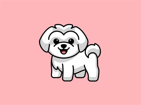 Maltese Puppy Cute Dog Cartoon Cute Dog Drawing Cute Animal