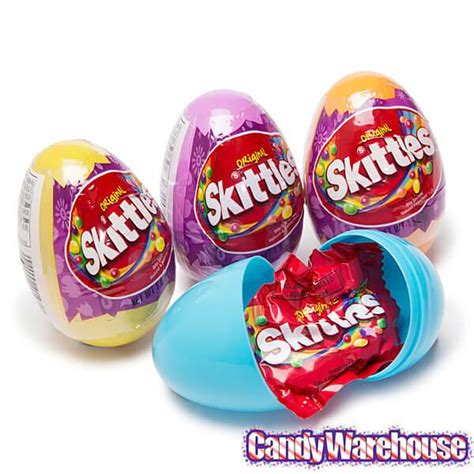 Skittles Candy Filled Plastic Easter Eggs 12 Piece Display Candy