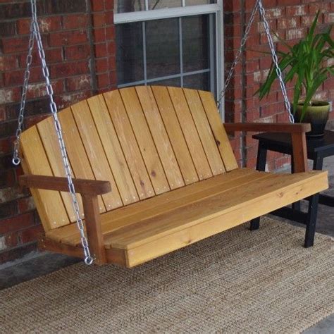 Tmp Outdoor Furniture Cottage Red Cedar Porch Swing Rustic Outdoor