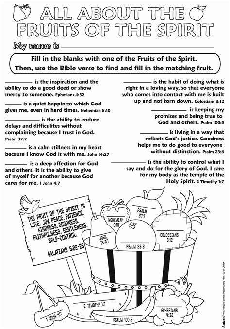 Tutorial 30 Explore Fruits Of The Spirit Worksheets Simple Template