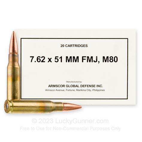 Cheap 762x51 Ammo For Sale 147 Grain Fmj M80 Ammunition In Stock By
