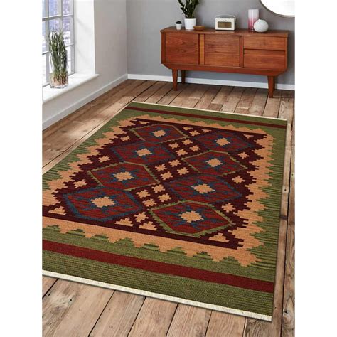 Rugsotic Carpets Hand Woven Flat Weave Kilim Wool 10x14 Area Rug