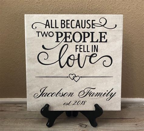 All Because Two People Fell In Love Sign, Engagement Gift ...