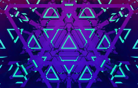 The Neon Triangles Wallpaper Hd Abstract 4k Wallpapers Images And