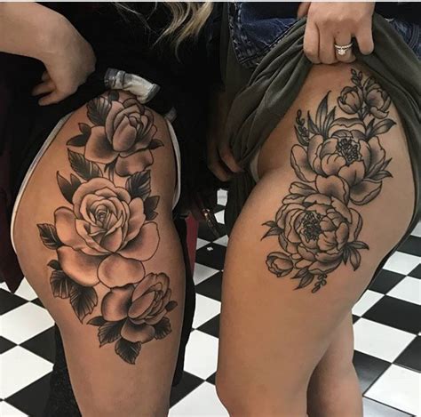 Rose Tattoo On Side Hips Thighs By ChristianBuckingham Hip Tattoos