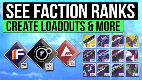 Destiny 2 How To View Faction And Vendor Ranks Create Instant Loadouts