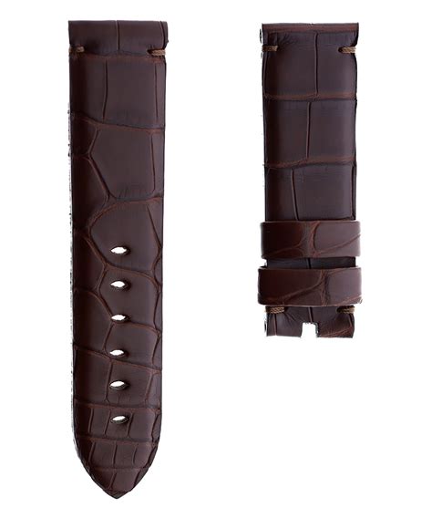 Cognac Brown Alligator Leather Strap Panerai Style