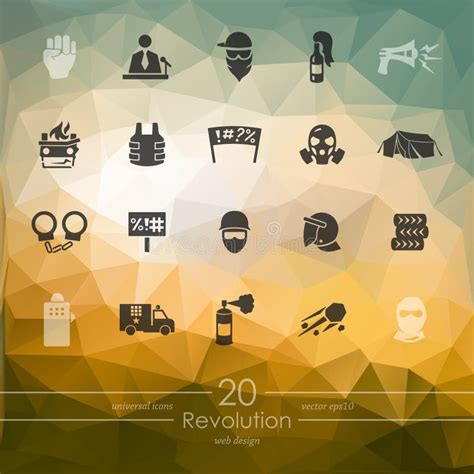 Set Of Revolution Icons Stock Vector Illustration Of Aggressive 78778276