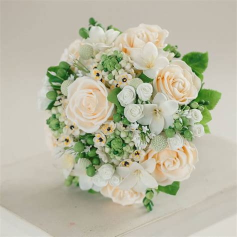 Ivory Rose Wedding Bouquet Handmade With Love Oriflowers