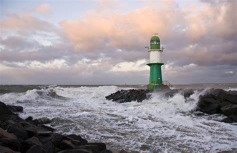 Lighthouse In Stormy Sea