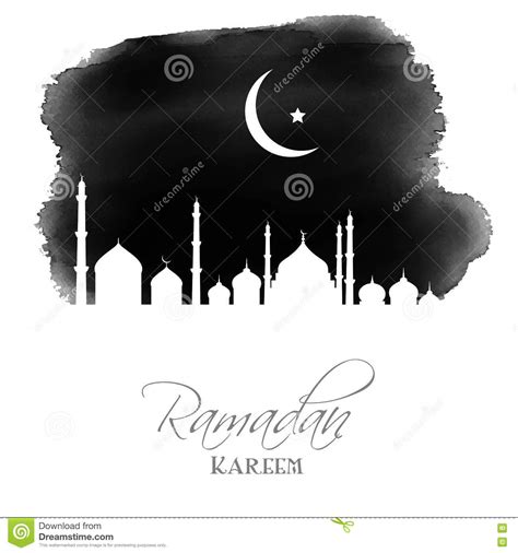 Ramadan Kareem Watercolor Background Stock Vector Illustration Of