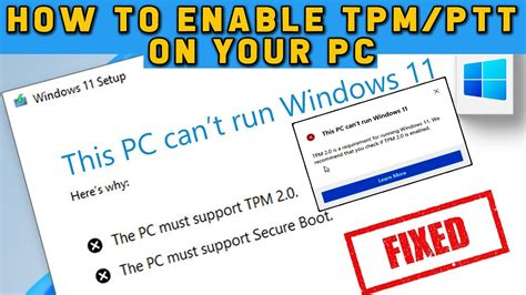 How To Enable Tpm 20 Fix “this Pc Cant Run Windows 11 Pc Health