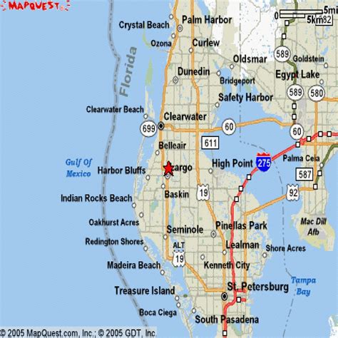 Map Of Clearwater Florida And Surrounding Areas United States Map