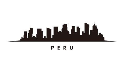 Vetor De Silhueta Do Horizonte De Lima Peru Vetor Premium