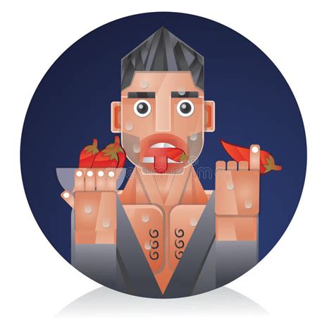 man eating chilli pepper vector illustration decorative design stock vector illustration of