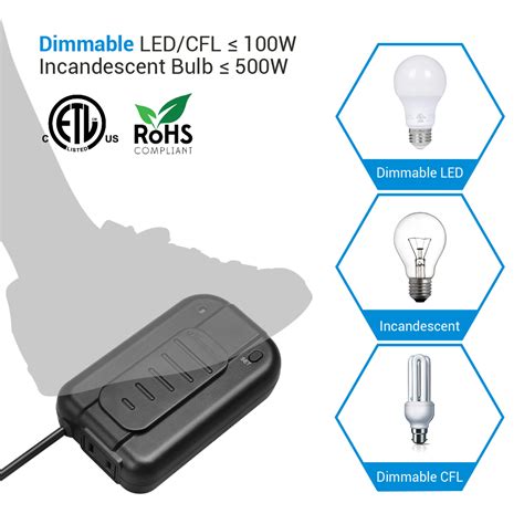 Dewenwils Foot Dimmer Switch For Dimmable Ledcflincandescent Bulb