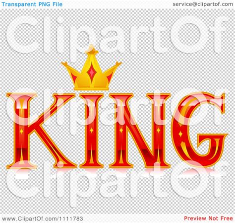 Clipart The Stylized Word King With A Crown Royalty Free Vector