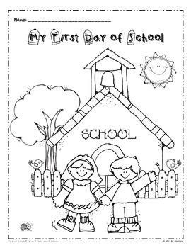 The printed color result of party package may vary depending on your printer and the setting. Free! My First Day of School - Coloring page | School ...