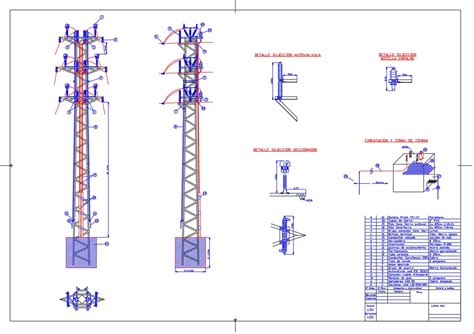 Torre de alta tensión en AutoCAD Descargar CAD gratis 233 41 KB