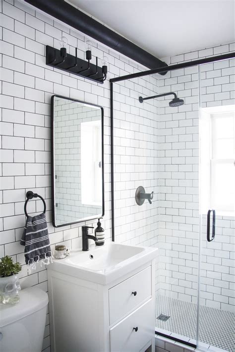 A Modern Meets Traditional Black And White Bathroom Makeover Kristina