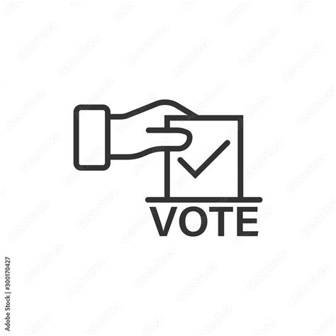 Vote Icon In Flat Style Ballot Box Vector Illustration On White