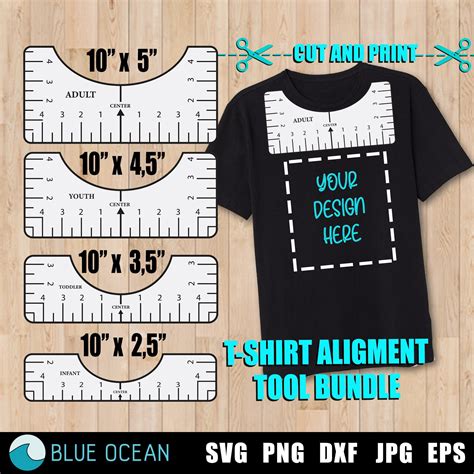 T-shirt Alignment Tool SVG T-shirt Ruler SVG Bundle | Etsy UK