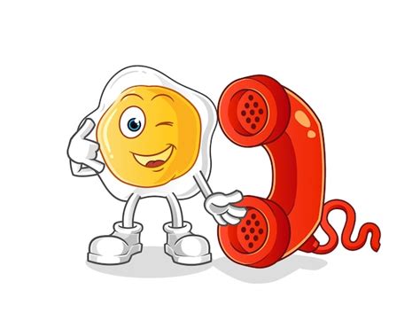 Premium Vector Fried Egg Call Mascot Cartoon Character