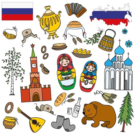 Premium Vector Russian Symbols Travel Russia Russian Traditions Set